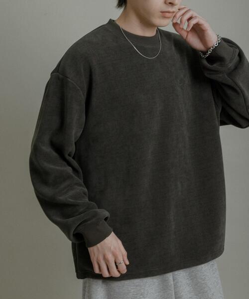 Knit fleece crewneck pullover — флисовый свитшот с круглым вырезом
