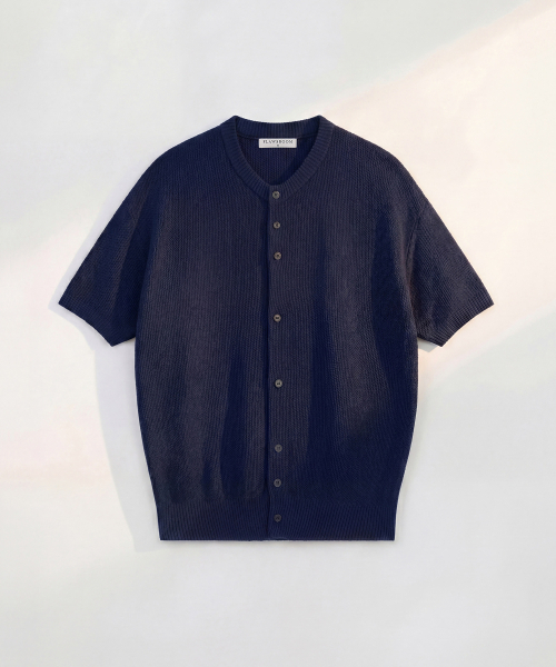Amalfi Cotton Half Cardigan — хлопковый укороченный кардиган, цвет NAVY