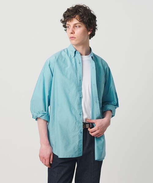 Yonezawa Silk Poplin «SLOW» — ботан‑даун футболка с принтом «SLOW»