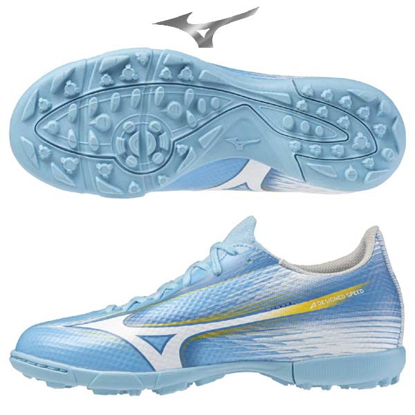 Юниорские футбольные бутсы Mizuno Alpha 3 MIZUNO α III SELECT Jr — turf, тренировочные шипы, Unity Sky P1GE266525