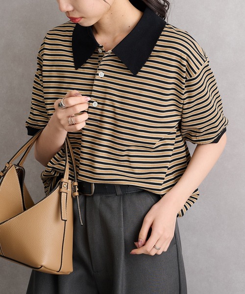 STAR&STRIPE Border Polo T‑shirt — полосатая поло‑футболка