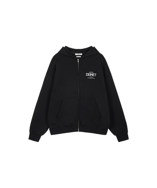 LOST IN SYDNEY ZIP‑UP HOODIE — черная худи на молнии