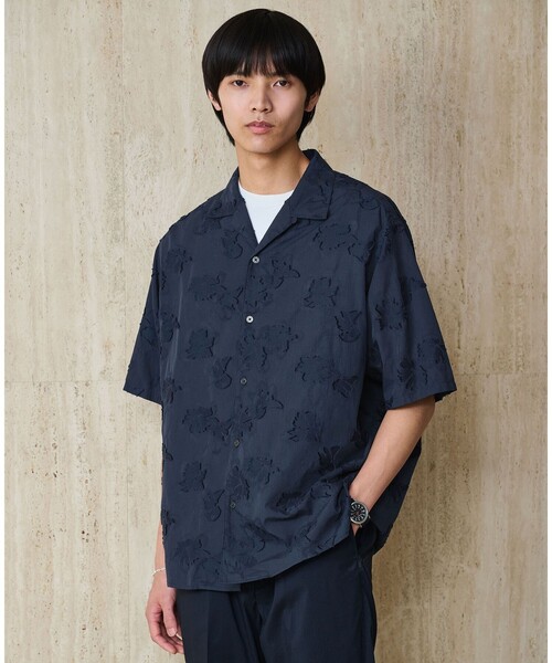 Cotton jacquard open collar поло с коротким рукавом