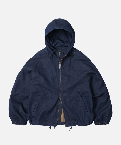 Washed Denim Hooded Parka — парка с капюшоном, индиго, деним‑wash