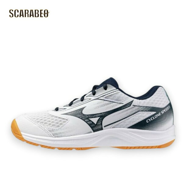 Mizuno Saikron SP 5 Jr. V1GD251057 — юниорская беговая обувь, бело‑нейви, 3E WIDE