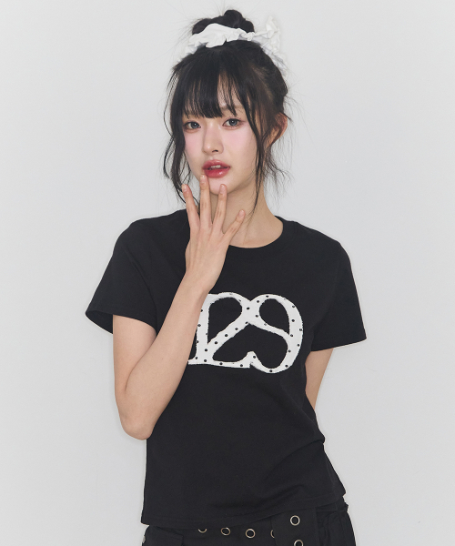 129 логотип T‑shirt черный дот