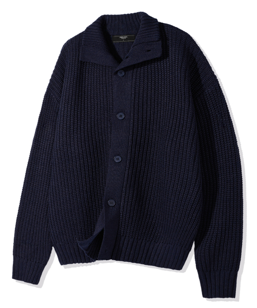 Wosshable Highneck Button Cardigan — неиви (Navy)