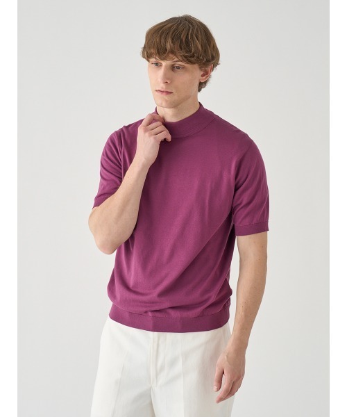 Mockneck полурукав коттон-нит T‑shirt