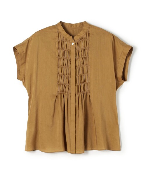 Smusrimi front‑sharing brushed blouse — легкая блуза с нашивкой спереди