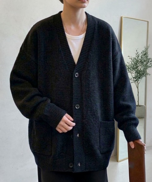 Loose‑style Etfront pocket cardigan — кардиган с накладным карманом