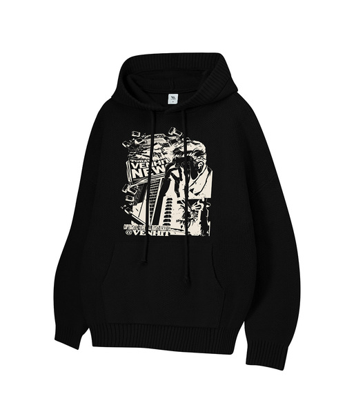 V‑шов, графикник — графический вязаный футболка (Bijon Grafic Knit T‑shirt)