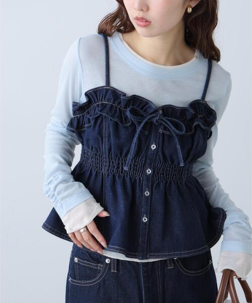 ♦ Frilled‑nim bustier — фрилд‑ним бистер (футчел)