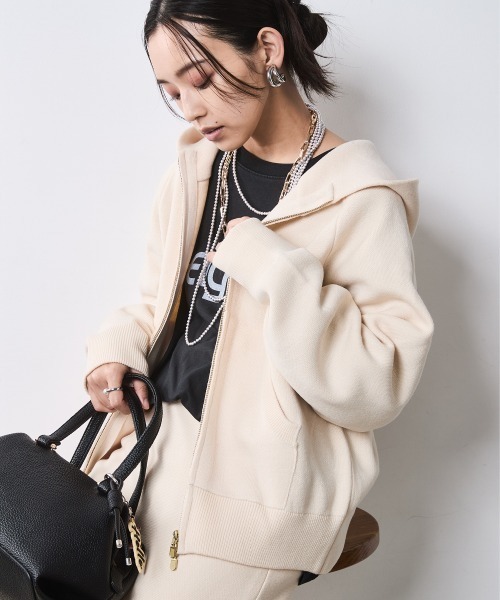 Jump up knit full‑front hoodie — большой размер, шитый стиль
