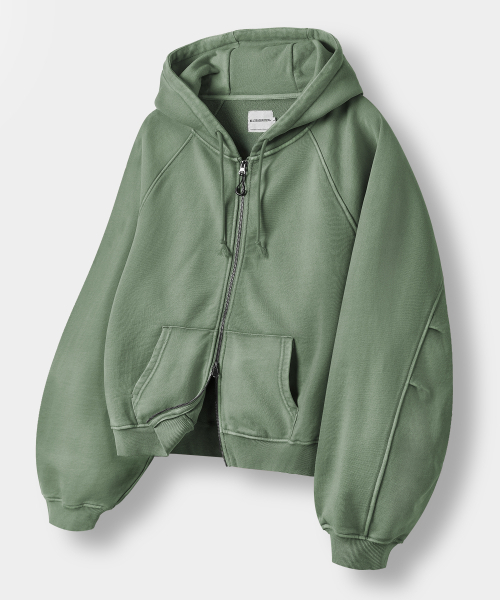 ASI Foarseason Essential fleece zip-up_кропп пигмент green