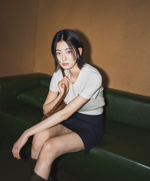 GENERAL IDEA tencel essential half collar knit — трикотаж с полукапюшоном