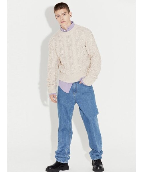 CABLE KNIT BEIGE — бежевый вязаный жилет