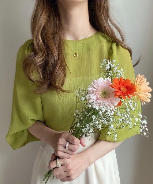 Baron sleeve rib shear blouse