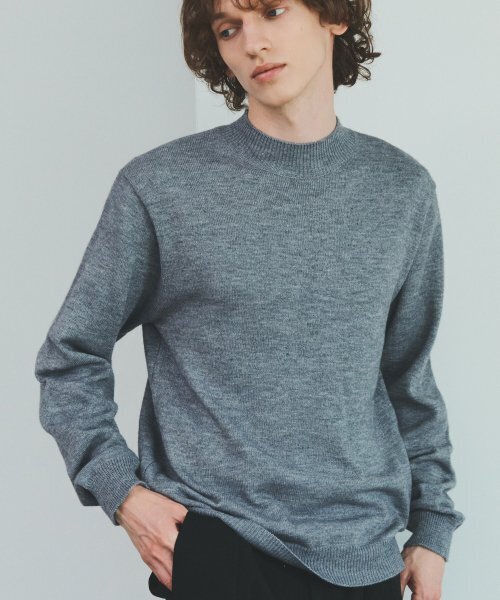 UNISEX POND MOCKNECK NIT_GREY — унисекс водолазка с воротником-стойкой серая