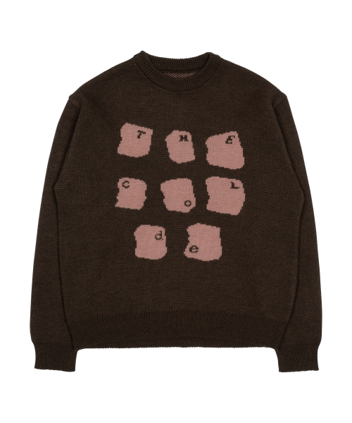 TCM typing logo knit (коричневый) — вязаная футболка с логотипом