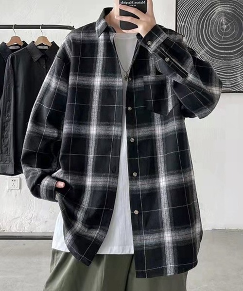 [BENDER TOKYO] FLANNEL длинный рукав — рубашка One‑breach check