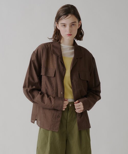 [UNISEX] Sheer Open Collar Shirt — универсальная полупрозрачная рубашка