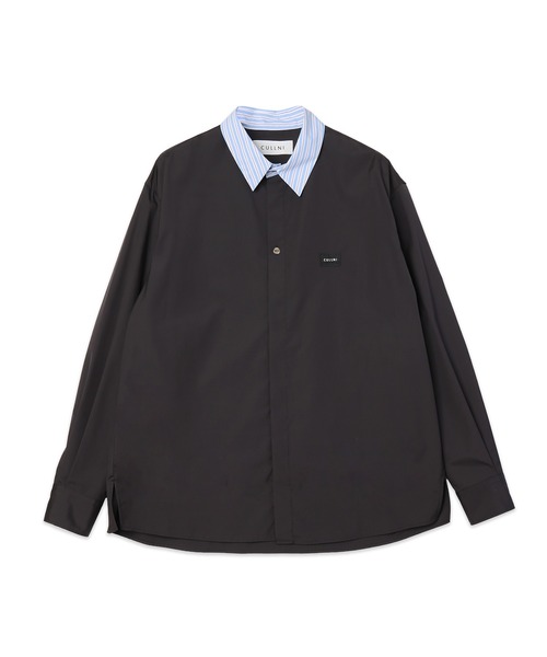 High Count Broadcloth с вышивкой — рубашка‑клэрик с длинным рукавом