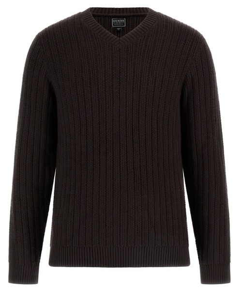 Long Sleeves V‑neck Bryson Texture Sweater — вязаный свитер с текстурой, V‑образный вырез