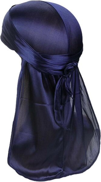 Миракл‑дурэг Durag — хип‑хоп платок для головы, блестящий материал, free size (чёрный)