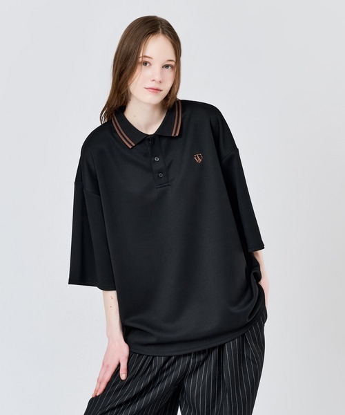 Moss Stitch loose polo shirt — свободная поло‑рубашка "моховая вязка"