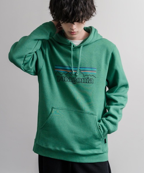 Patagonia P‑6 Logo Uprisal Hoody — худи с логотипом, коричневый, с флисом внутри