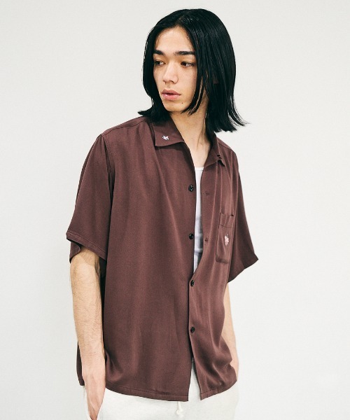 TOWNCRAFT / Towncraft 50s Embroidery S/S Shirt — rayon loop collar shirt