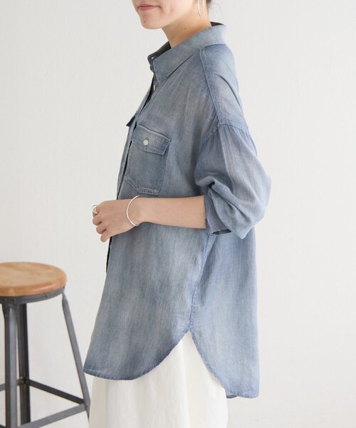 [FRIPIER] Chevron denim shirt