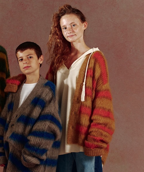 DISCOVERED Mohair Border Knit Cardigan — кардиган с мохеровыми полосами, модель DC-WS21-KN-03