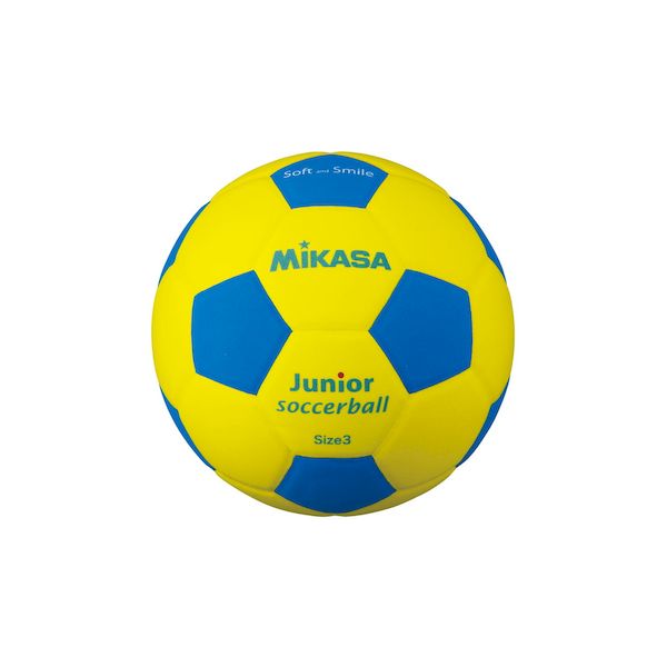 Mikasa SF3J‑YBL Smile Soccer мяч 3‑го размера EVA, 150 г, жёлтый/синий — футбольный мяч для юниоров