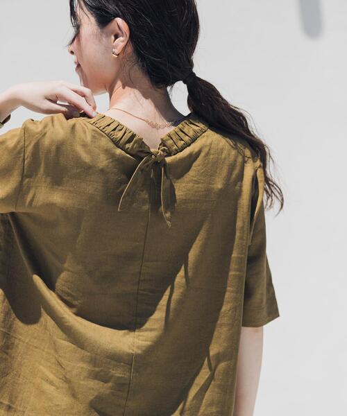 Linen‑blend basic back rib lounge — льняной микс базовый лонгслив