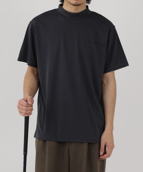 DRAI Mockneck Print Logo поло с коротким рукавом