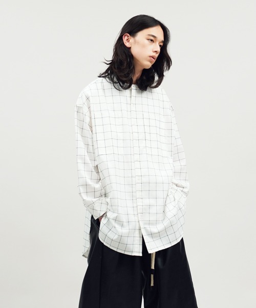 Оверсайз бандカラー L/S рубашка