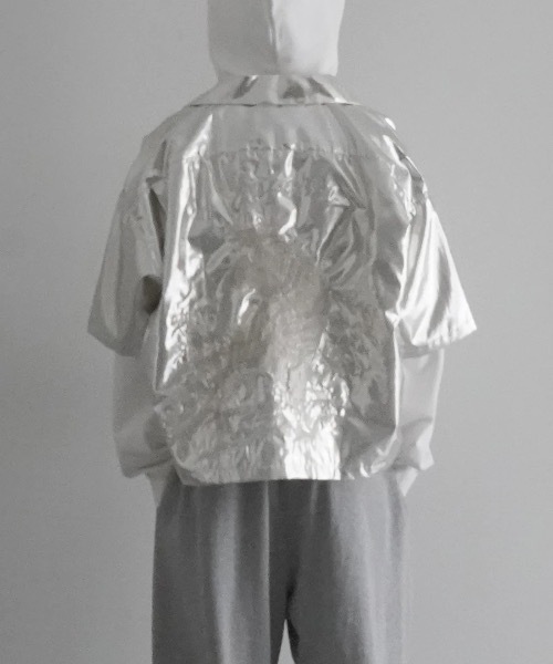 doublet рубашка оверсайз с серебряной вышивкой