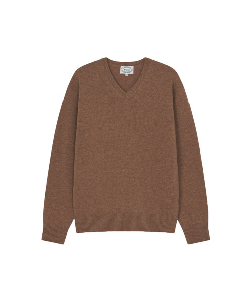 Вязаный джемпер с V‑образным вырезом (Oat Beige)
