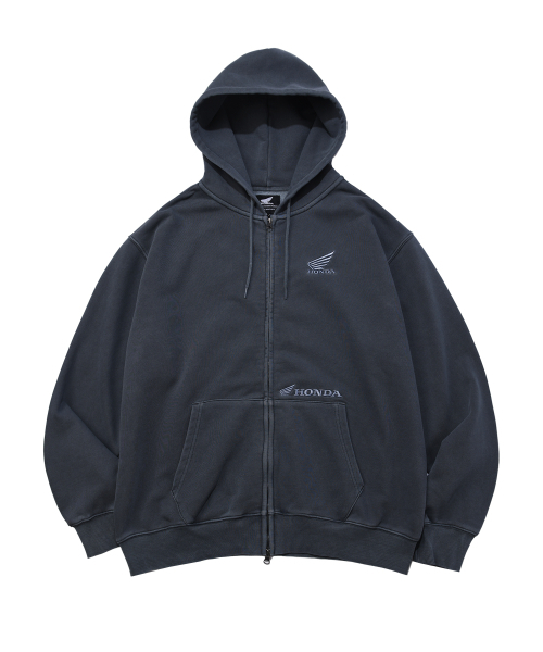 Pigment Hoodie Zip-Up Navy