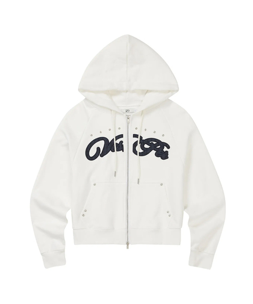 Check Apple Fuurdipped Zip Up White — клетчатая куртка‑капюшон белая