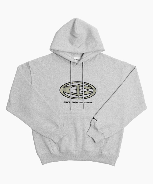 Camo Applique Hoodie, серый меланж