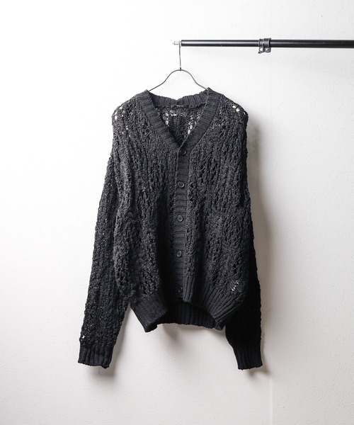 ★Bling leads★ возвращение M‑neck knitted cardigan — кардиган с V‑образным вырезом