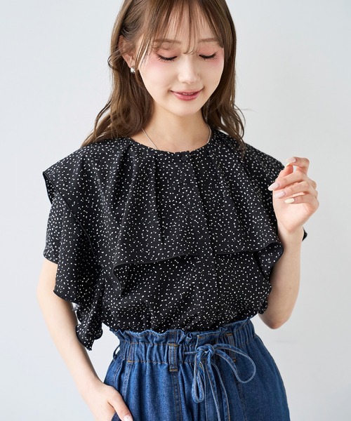 Floral ruffle blouse / домоткань 587204 — блузка с воланами