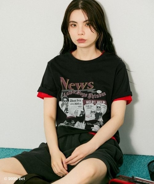 Bei×JEANASIS News Print TEE/1068920