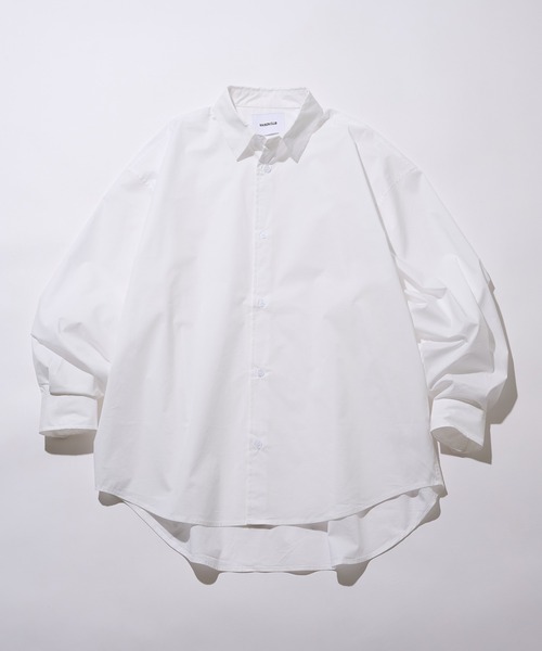 MAISON CLUB Broad L/S Oversized Regular Collar Shirt — рубашка оверсайз в полоску/клетку