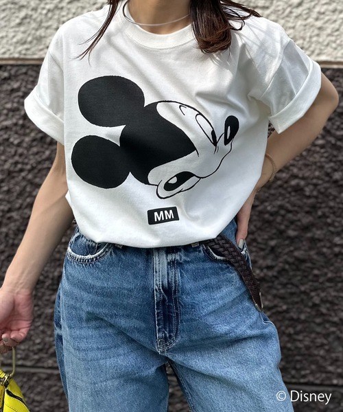 Disney — Mickey Mouse / MM логотип полуспандексная футболка с коротким рукавом