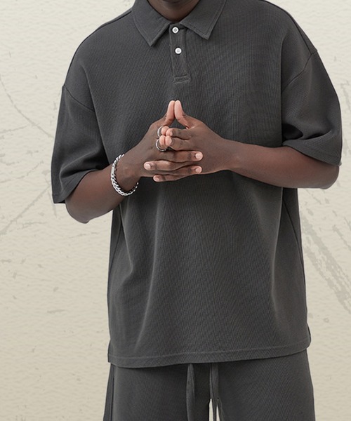 GENXDER футболка WAFFLE SLIT POLO (SS)