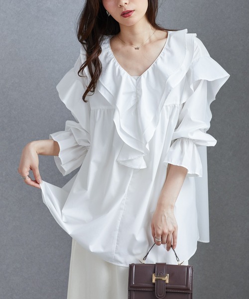 26SS новая цветовая добавка — Big Colorful Frill Blouse