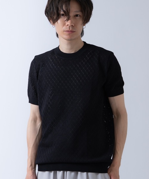 Аргайл полуконный легкий футболка с коротким рукавом T‑shirt